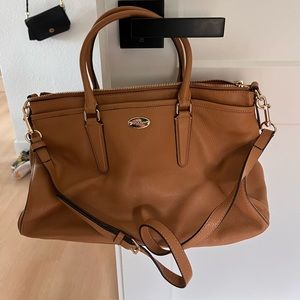 COACH Mia Soft Leather Tan Satchel